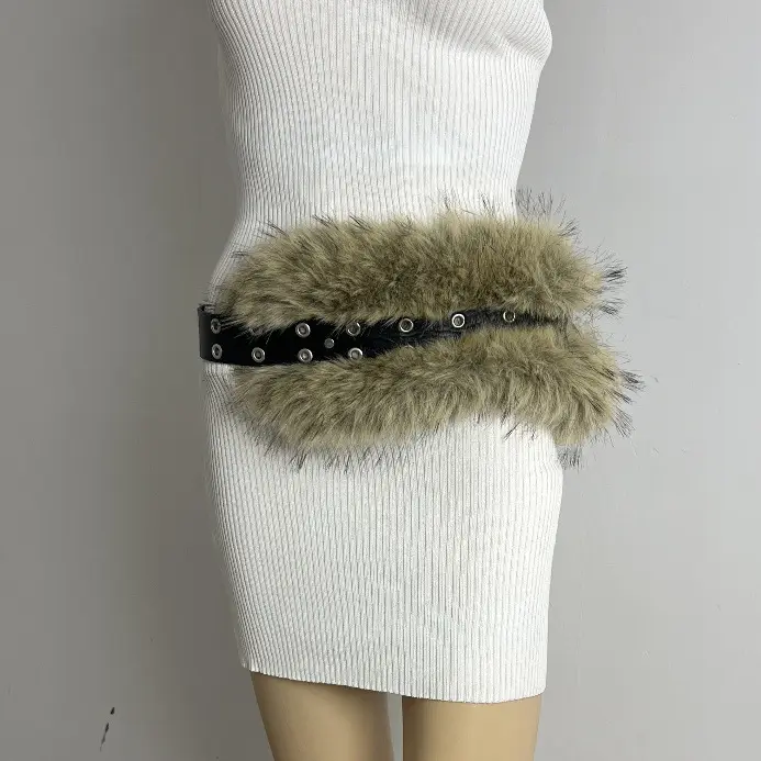 New Rabbit Fur Belt for Women Europe America Cross Border — feature 2