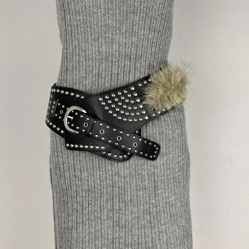 New Rabbit Fur Belt for Women Europe America Cross Border — feature 24