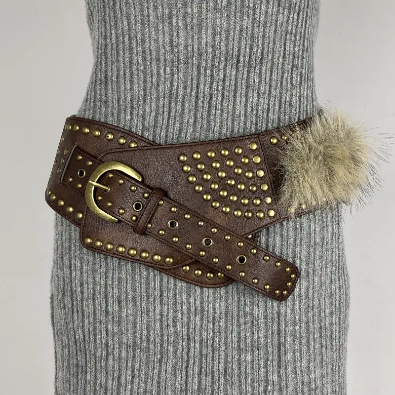 New Rabbit Fur Belt for Women Europe America Cross Border — feature 25