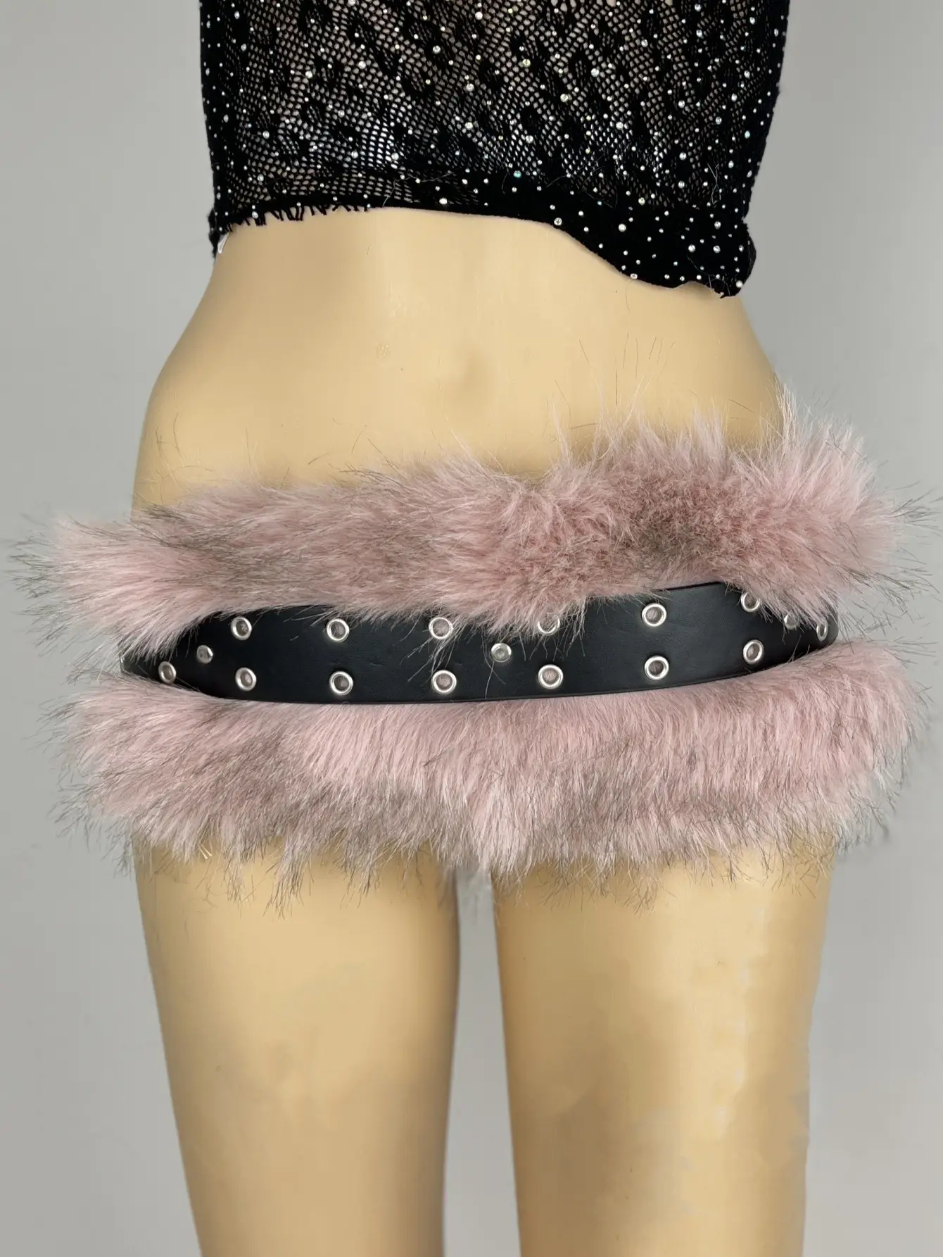 New Rabbit Fur Belt for Women Europe America Cross Border — feature 34