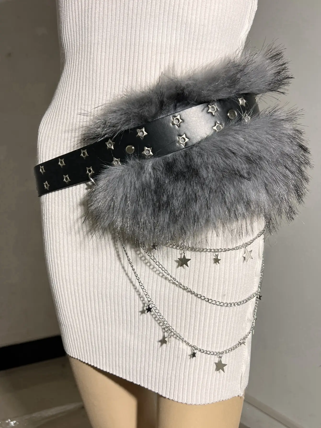 New Rabbit Fur Belt for Women Europe America Cross Border — feature 35
