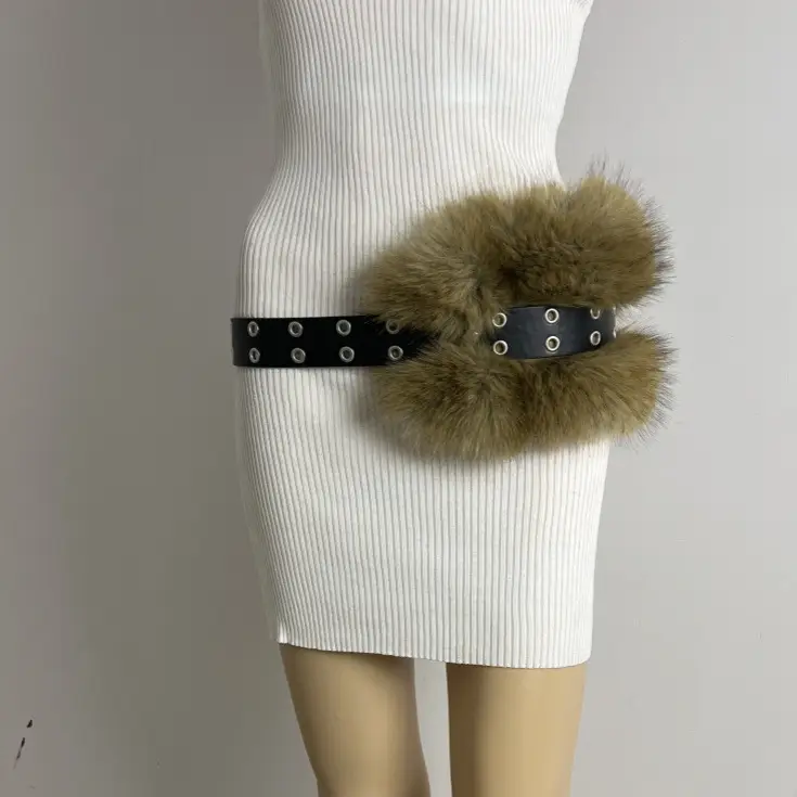 New Rabbit Fur Belt for Women Europe America Cross Border — feature 4