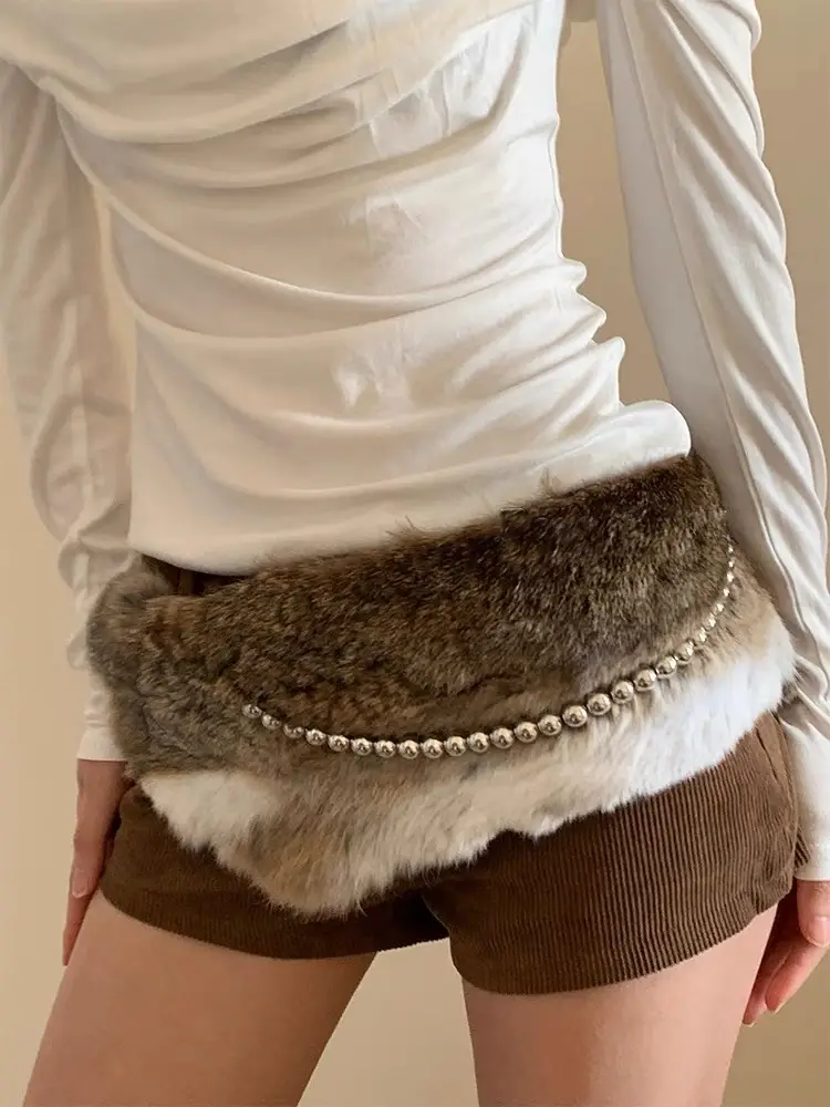 New Rabbit Fur Belt for Women Europe America Cross Border — feature 43