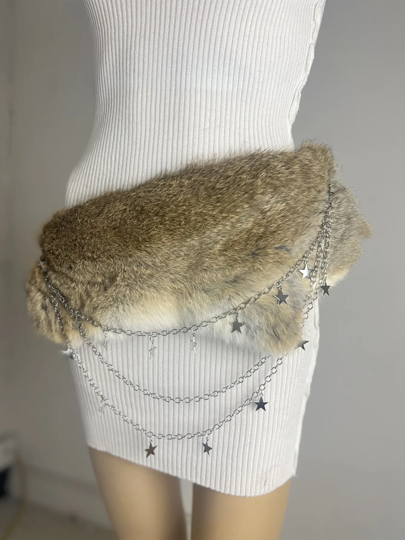 New Rabbit Fur Belt for Women Europe America Cross Border — feature 44