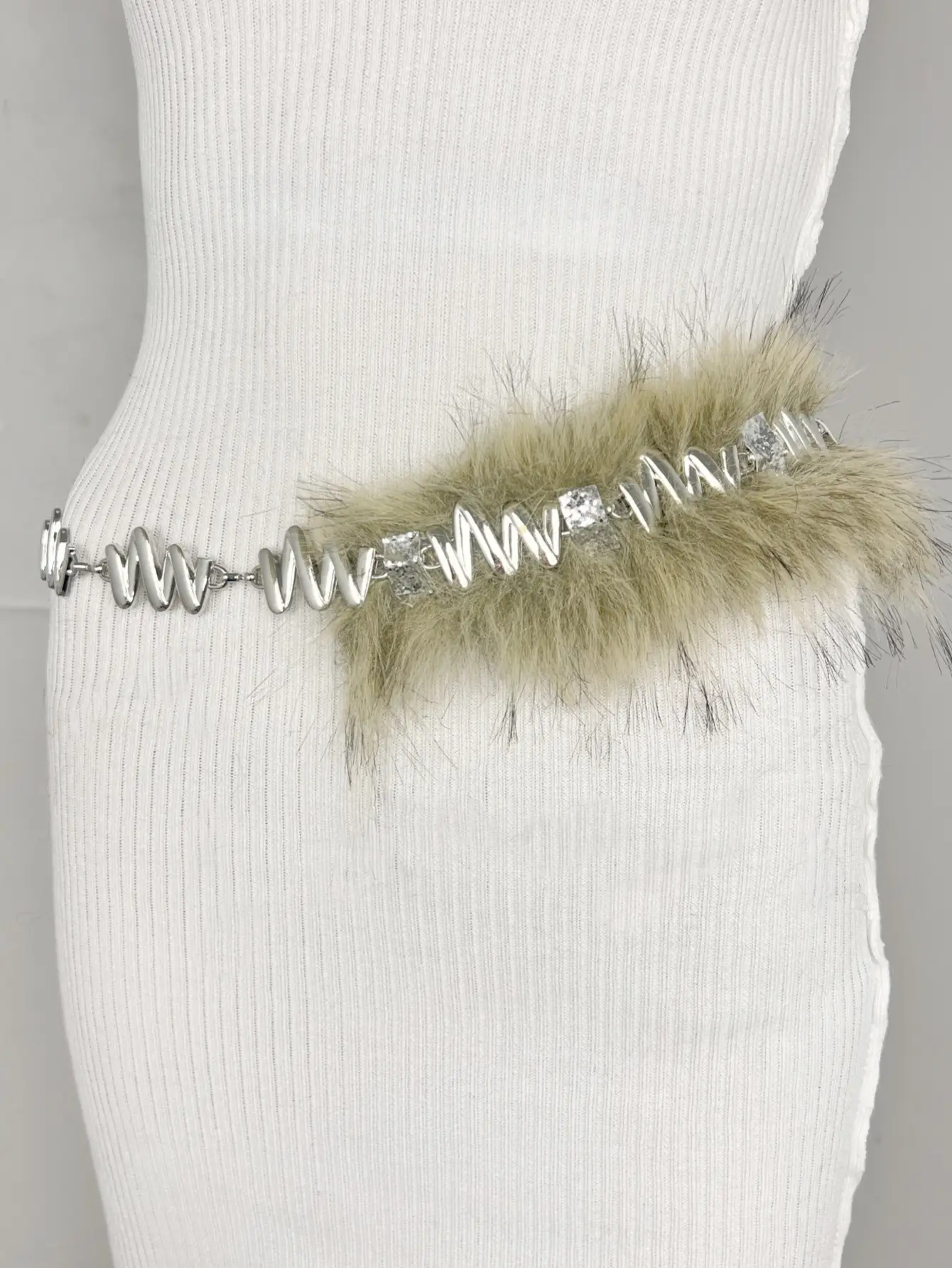 New Rabbit Fur Belt for Women Europe America Cross Border — feature 45
