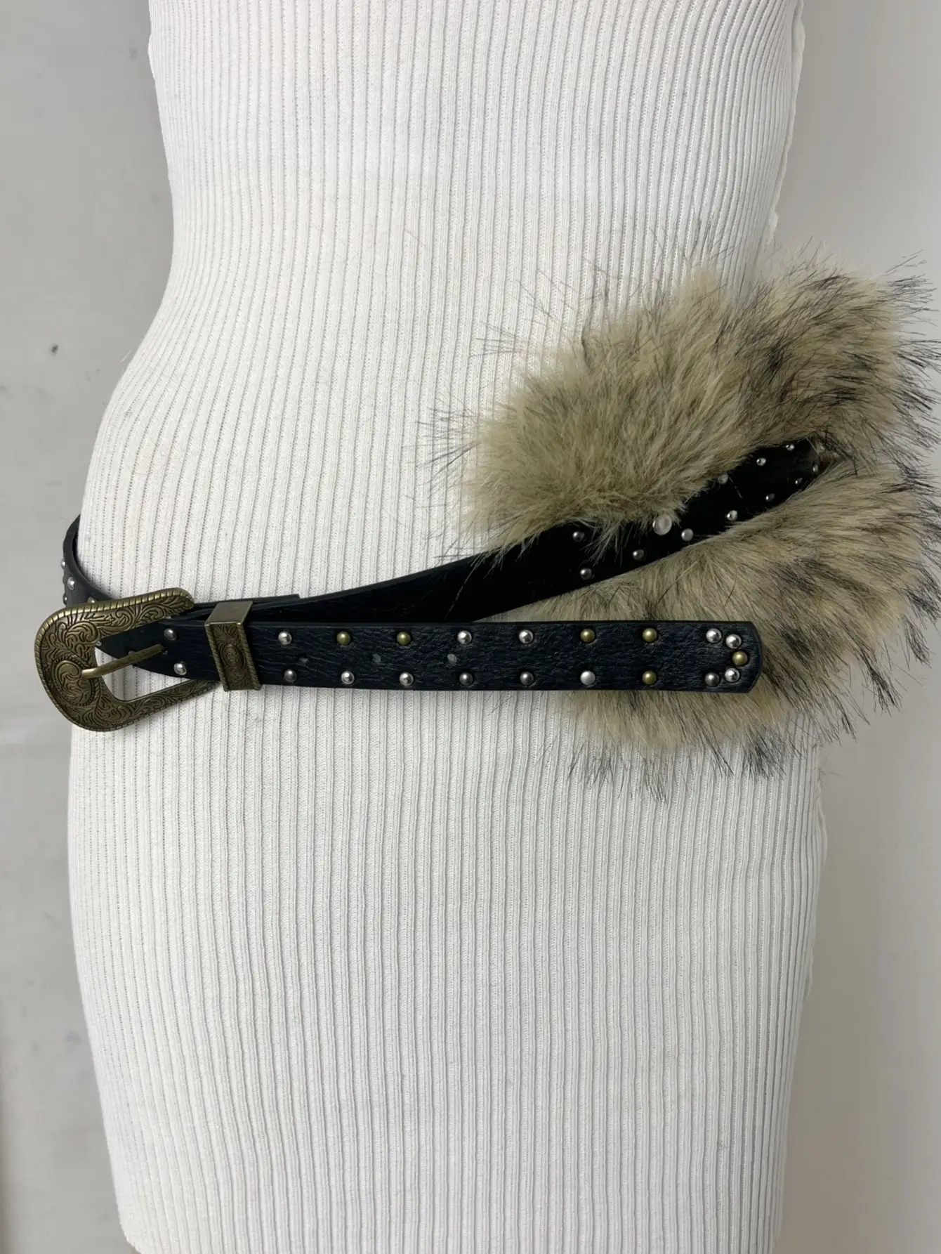 New Rabbit Fur Belt for Women Europe America Cross Border — feature 49