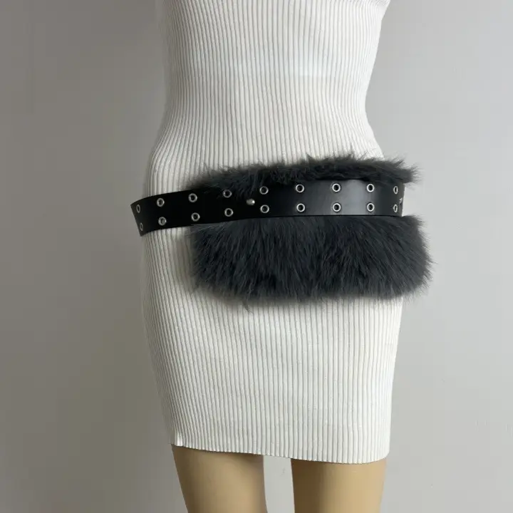New Rabbit Fur Belt for Women Europe America Cross Border — feature 5