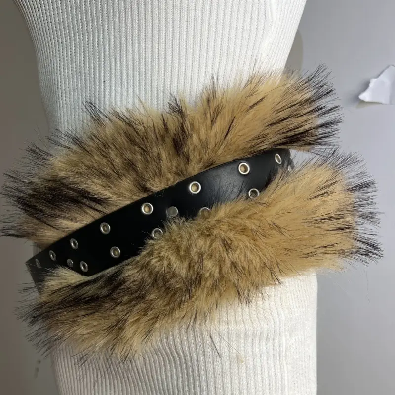 New Rabbit Fur Belt for Women Europe America Cross Border — feature 8