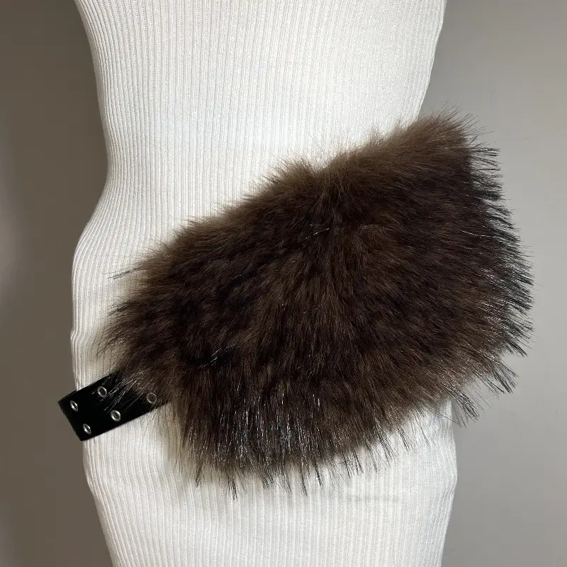 New Rabbit Fur Belt for Women Europe America Cross Border