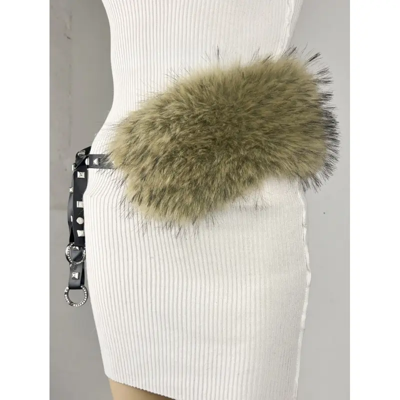 New Rabbit Fur Belt for Women Europe America Cross Border