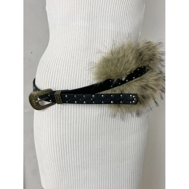 New Rabbit Fur Belt for Women Europe America Cross Border