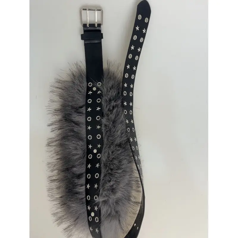New Rabbit Fur Belt for Women Europe America Cross Border