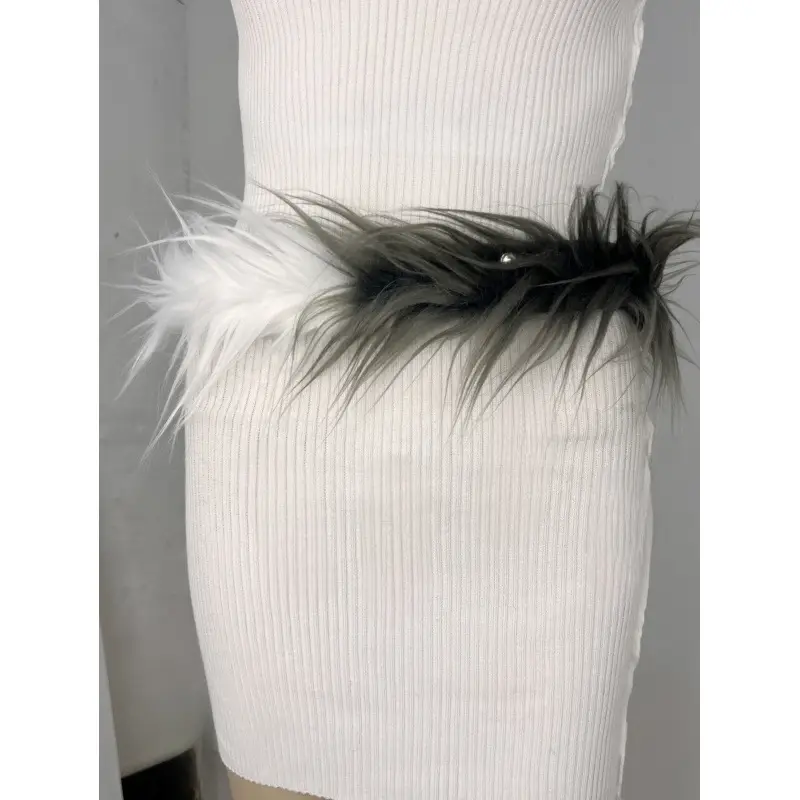 New Rabbit Fur Belt for Women Europe America Cross Border