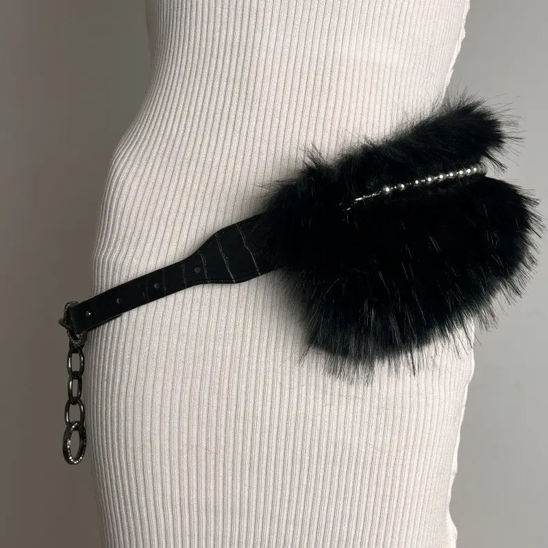 New Rabbit Fur Belt for Women Europe America Cross Border