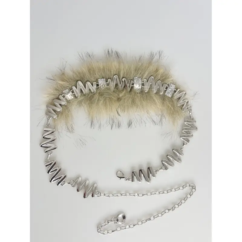 New Rabbit Fur Belt for Women Europe America Cross Border