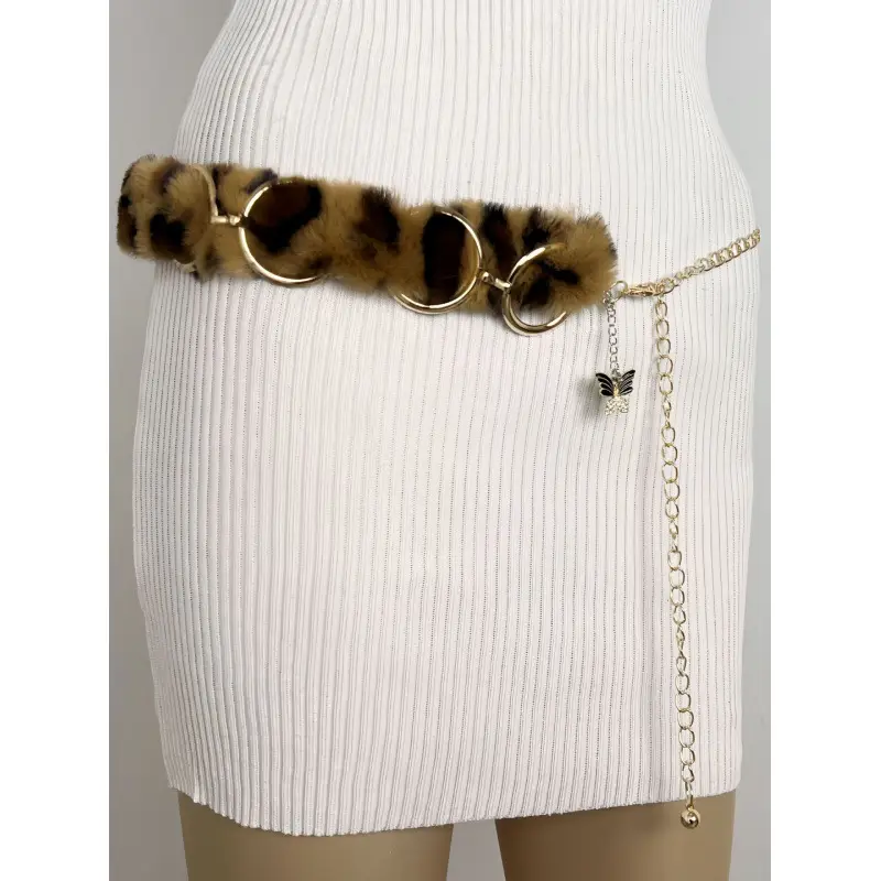 New Rabbit Fur Belt for Women Europe America Cross Border