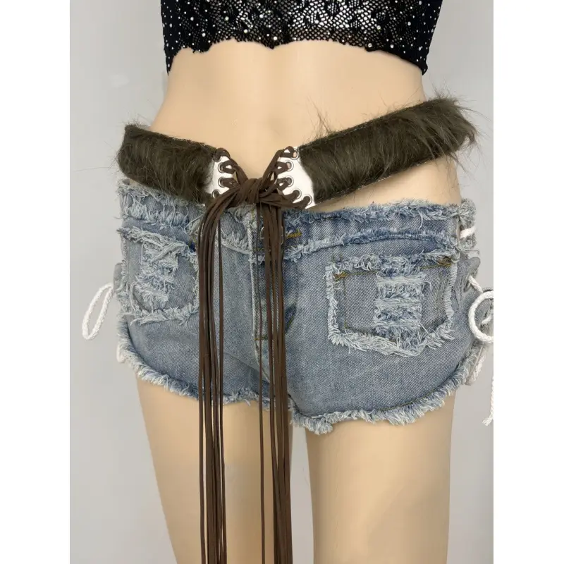 New Rabbit Fur Belt for Women Europe America Cross Border