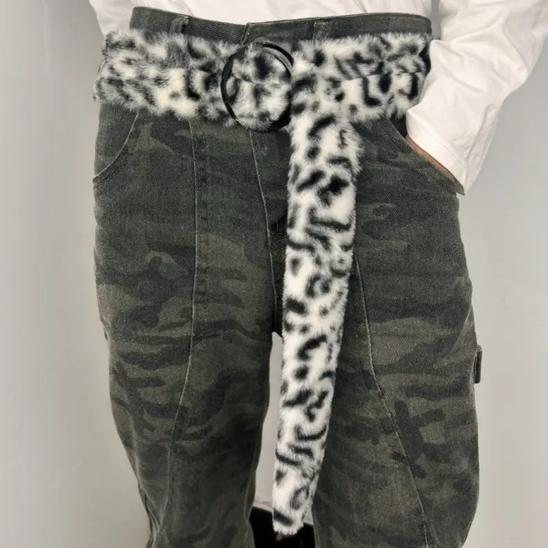 New Rabbit Fur Belt for Women Europe America Cross Border