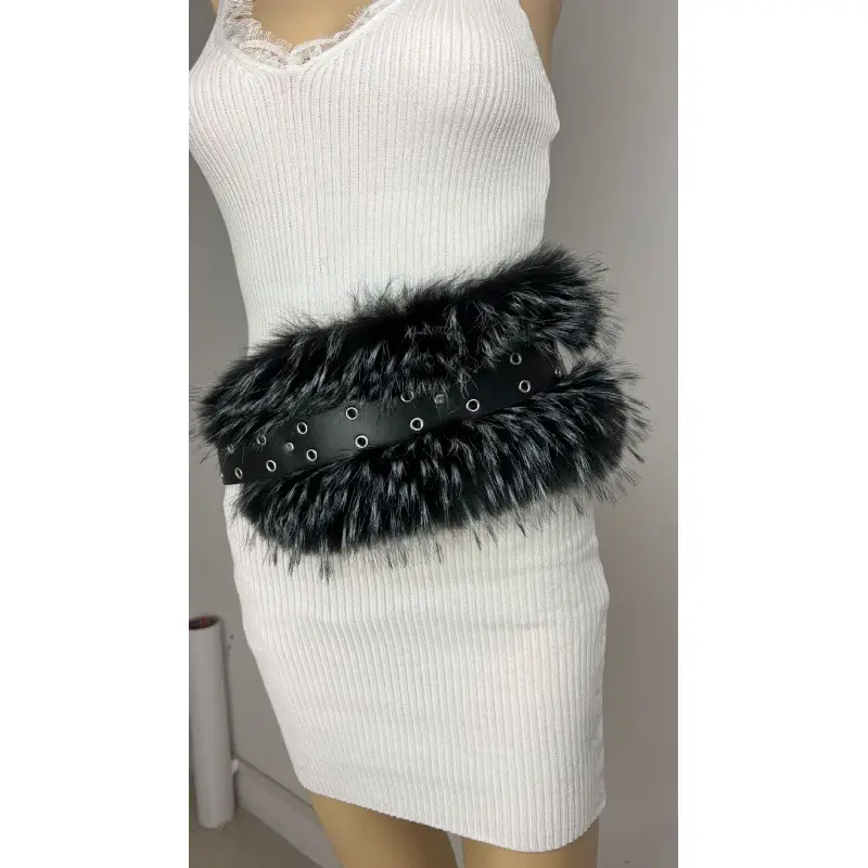 New Rabbit Fur Belt for Women Europe America Cross Border
