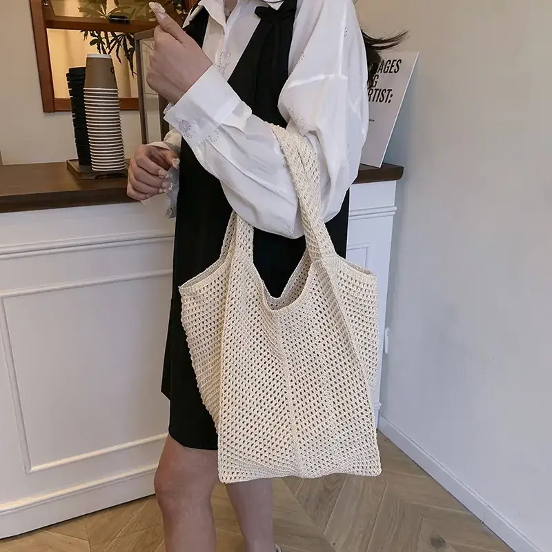 Women's Cotton Lazy Bag Large Capacity White — feature 15