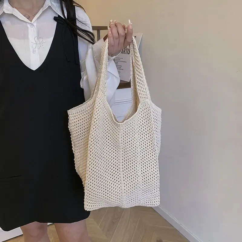 Women's Cotton Lazy Bag Large Capacity White — feature 19