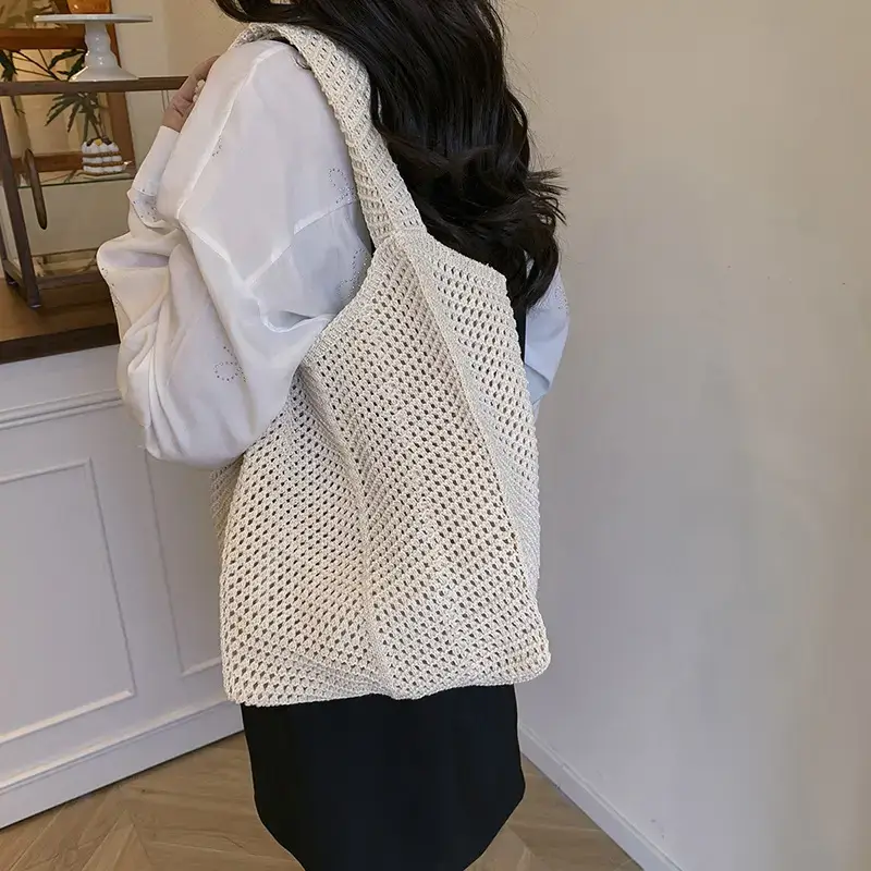 Women's Cotton Lazy Bag Large Capacity White — feature 20