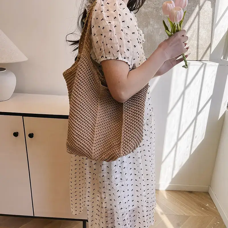 Women's Cotton Lazy Bag Large Capacity White — feature 21