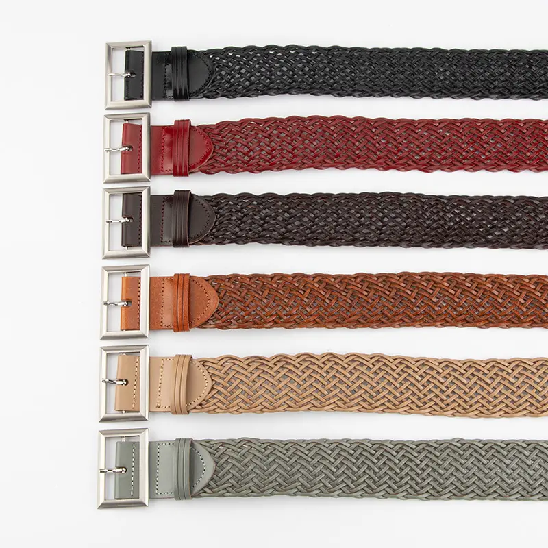 Women's Non-Perforated Woven Belt in Multiple Colors