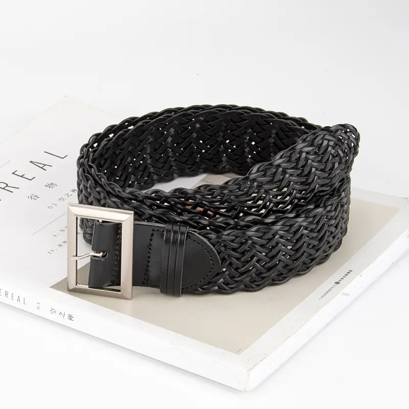Women's Non-Perforated Woven Belt in Multiple Colors