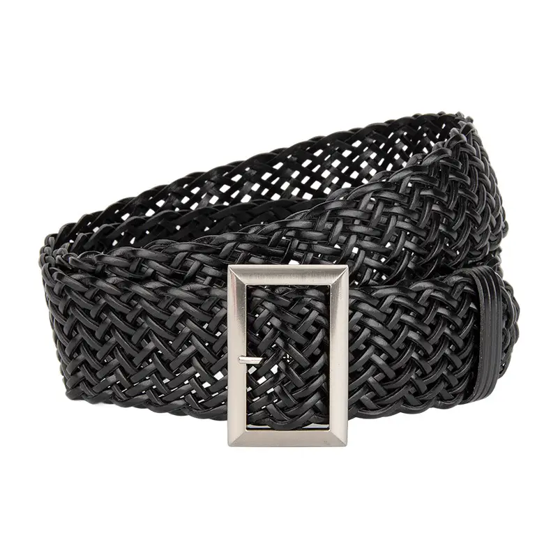 Women's Non-Perforated Woven Belt in Multiple Colors