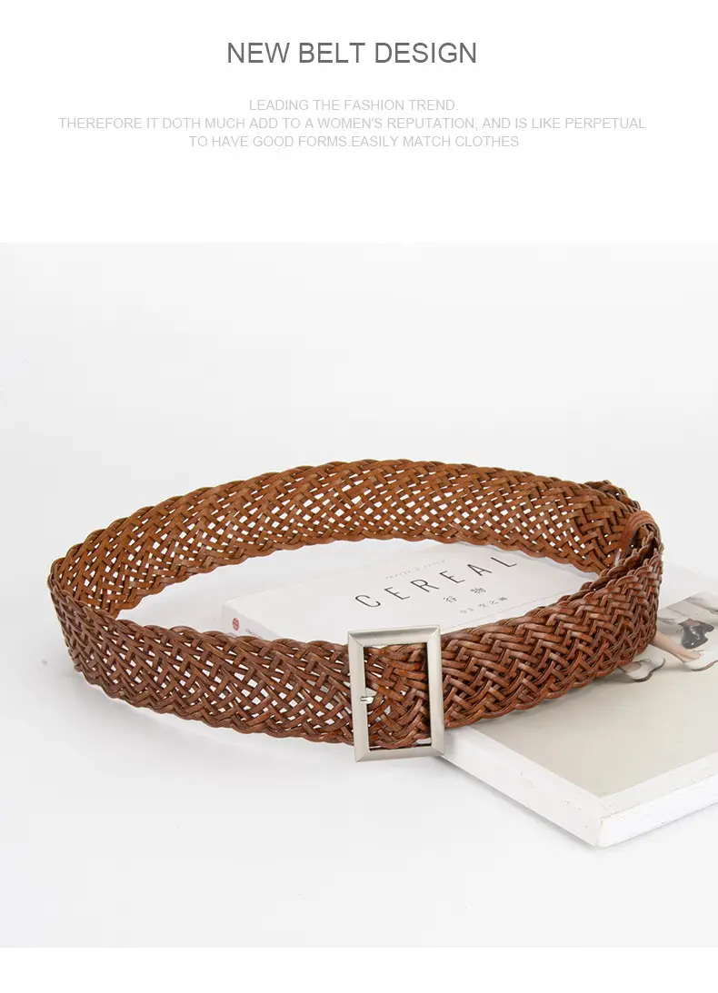 Women's Non-Perforated Woven Belt in Multiple Colors — feature 13