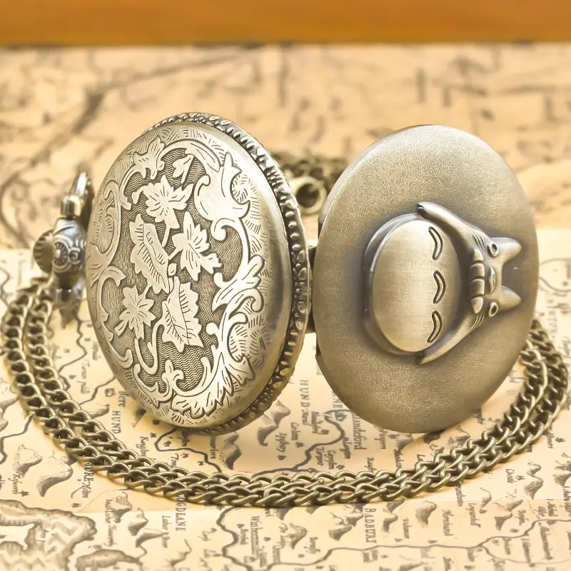 European Retro Classic Pocket Watch with Totoro Design