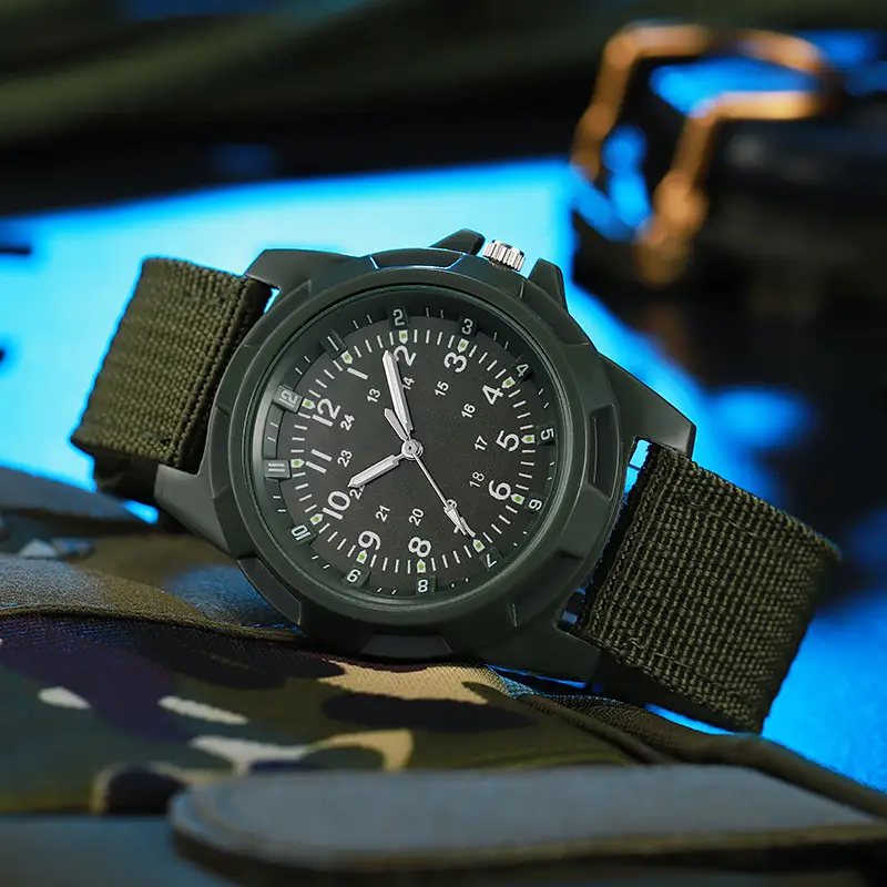 Men's Military Style Quartz Watch with Compass & Strap - Image 6