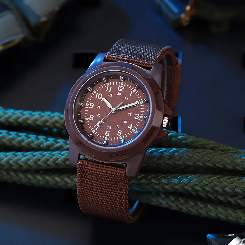 Men's Military Style Quartz Watch with Compass & Strap - Image 8