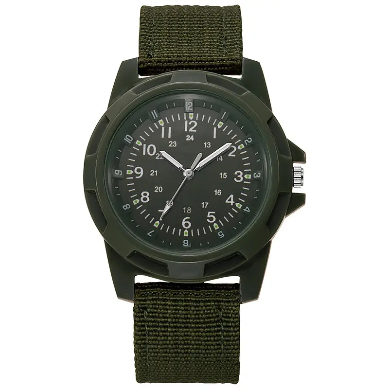 Men's Military Style Quartz Watch with Compass & Strap — feature 1