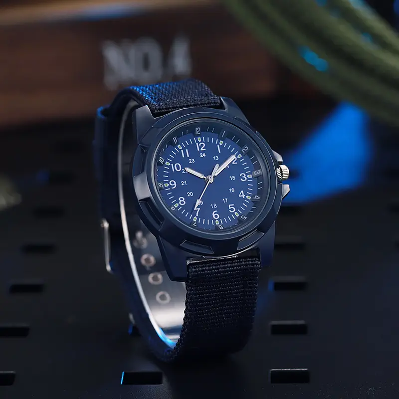 Men's Military Style Quartz Watch with Compass & Strap - Image 3