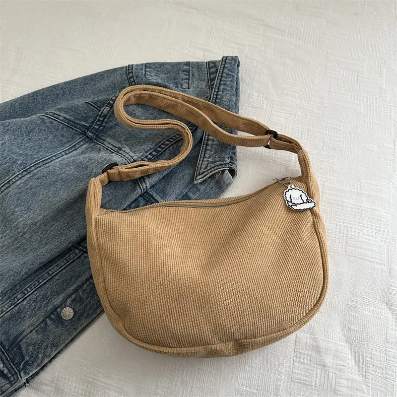 Korean Style Beige Crossbody Bag for Women - Image 6