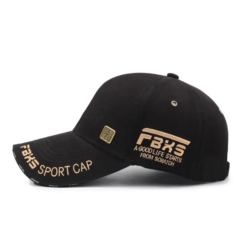 Men's Black Embroidered Baseball Cap Sport Cap - Image 8
