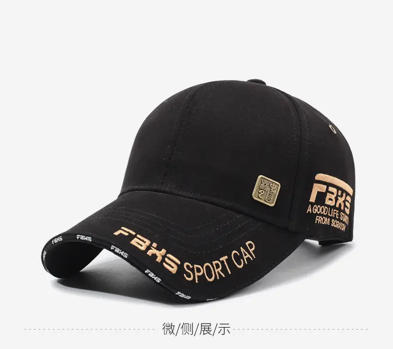 Men's Black Embroidered Baseball Cap Sport Cap — feature 10