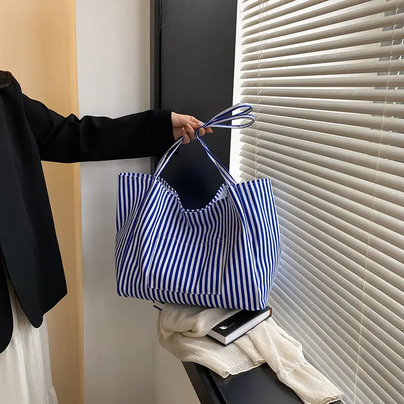 Red Striped Women's Hand Tote Bag 2025 Spring New Arrival - Image 7