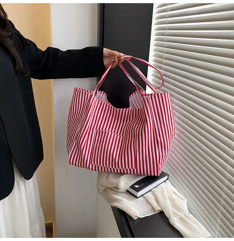 Red Striped Women's Hand Tote Bag 2025 Spring New Arrival — feature 19