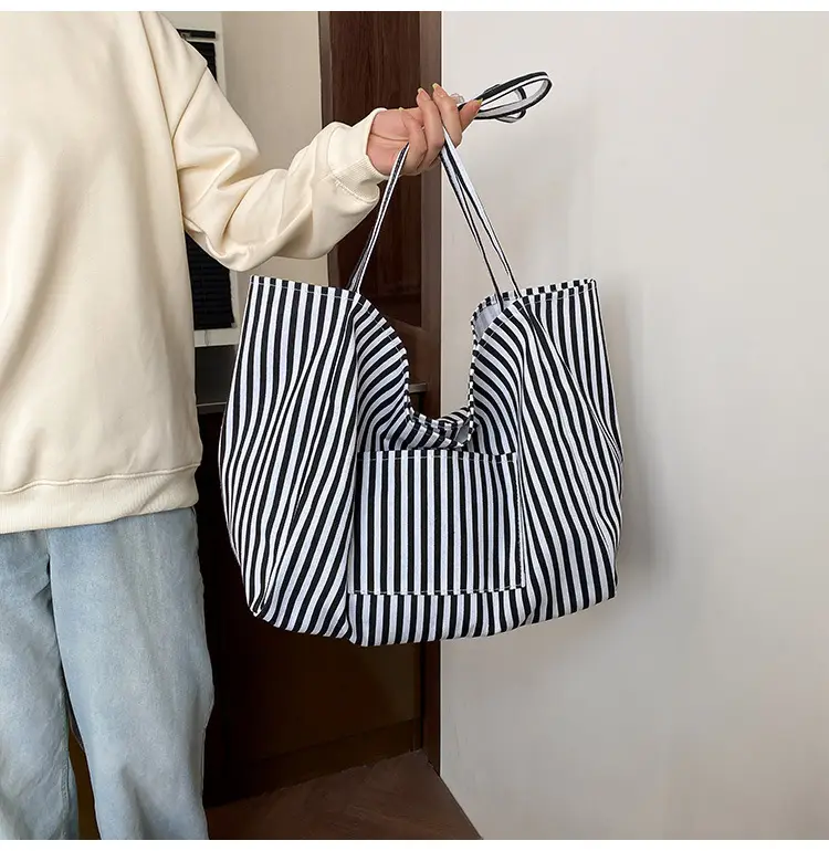 Red Striped Women's Hand Tote Bag 2025 Spring New Arrival — feature 7