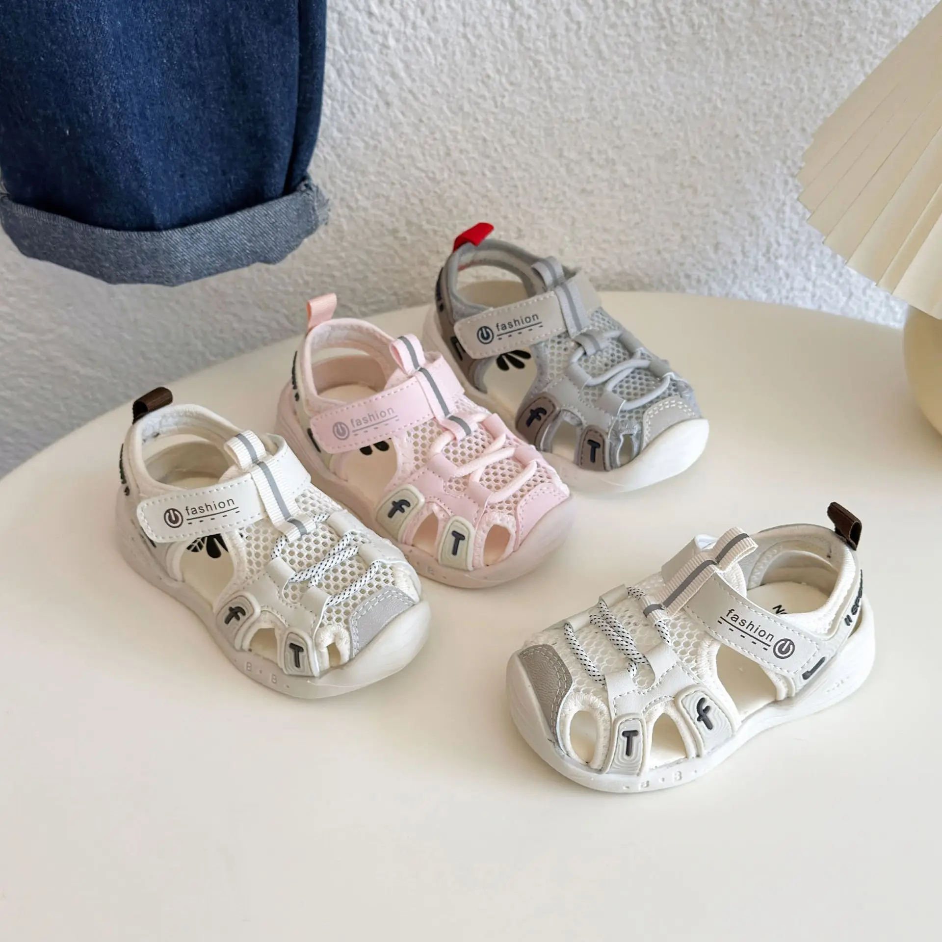 Baby Toddler Sandals 2026 Grey Non-Slip Soft-Soled