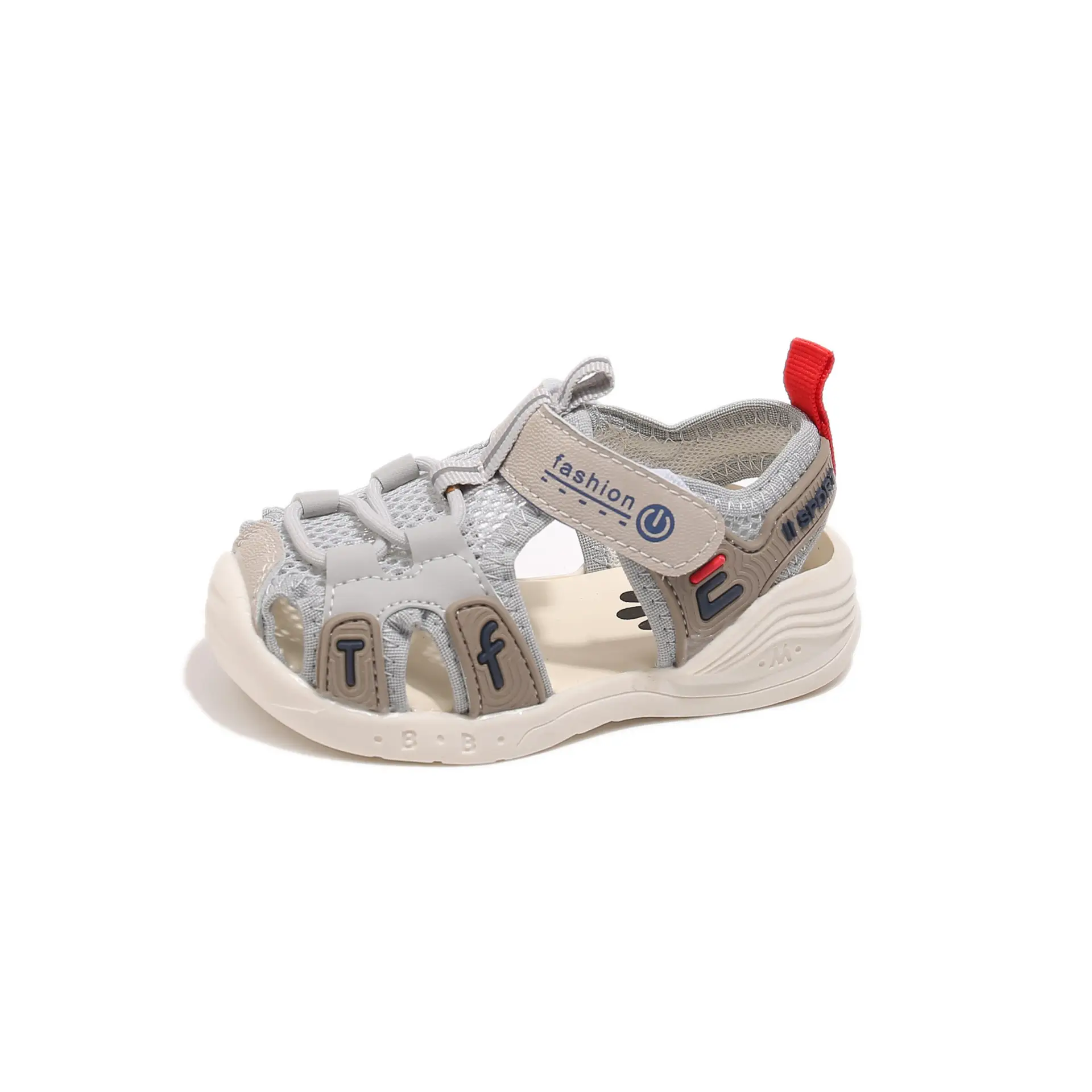 Baby Toddler Sandals 2026 Grey Non-Slip Soft-Soled