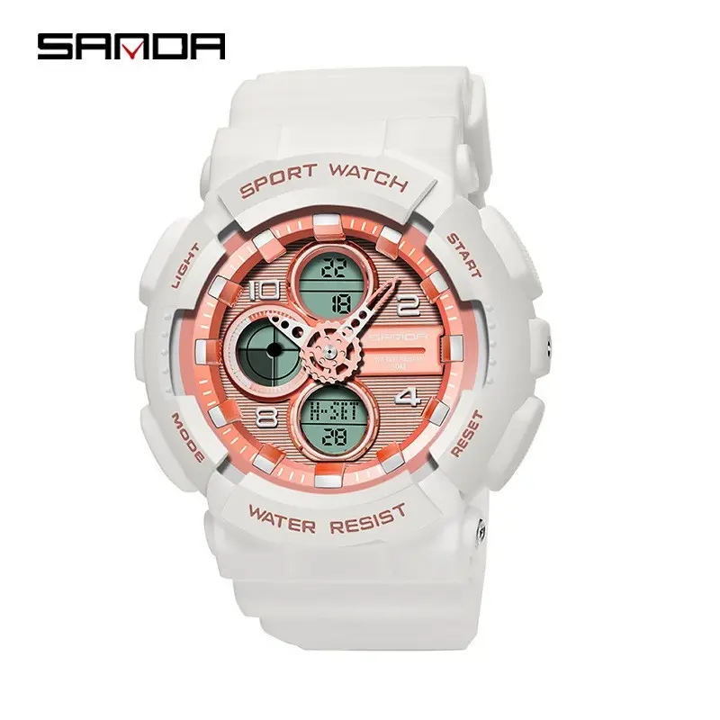 Sanda Green Dual Display Waterproof Men's Watch - Image 12