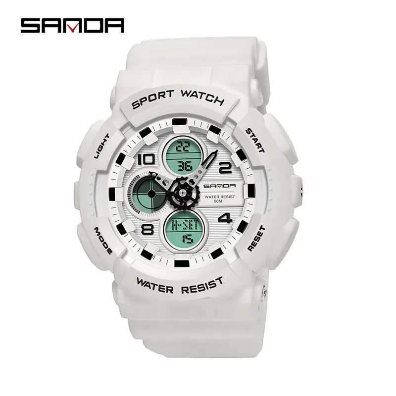 Sanda Green Dual Display Waterproof Men's Watch - Image 14