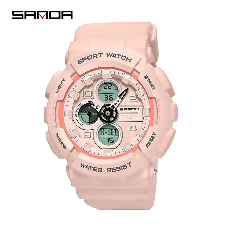 Sanda Green Dual Display Waterproof Men's Watch - Image 16