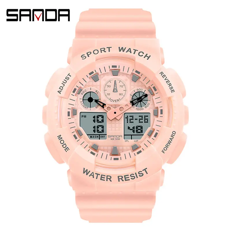 Sanda Green Dual Display Waterproof Men's Watch - Image 2