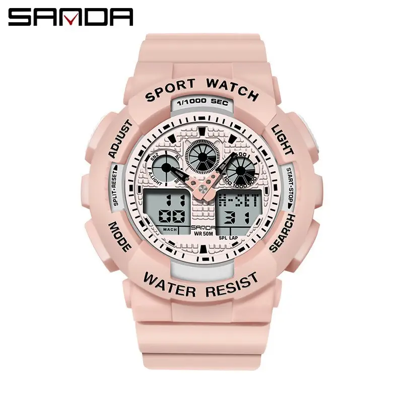 Sanda Green Dual Display Waterproof Men's Watch - Image 7