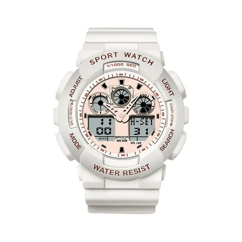 Sanda Green Dual Display Waterproof Men's Watch - Image 9